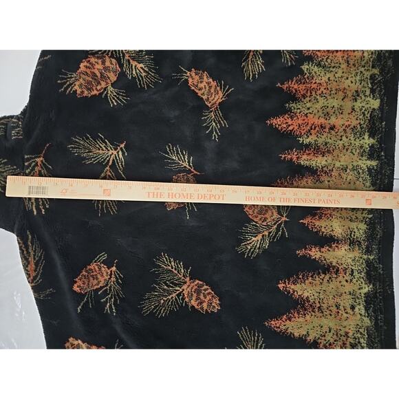VINTAGE Cobblestone Canyon Women’s Pine Cone Fleece Full Zip Jacket XXL Black - Picture 5 of 8